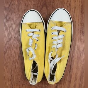 Yellow Canvas Sneakers with White Laces